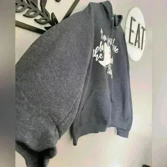 💜 🎃 I’m Just Here For The Boos Gray Fall Sweatshirt Size XL/Extra Large - Picture 4 of 4